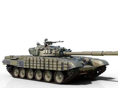 PBR 2 coatings  T-72 main battle tank T72AV MBT Low-poly 3D model