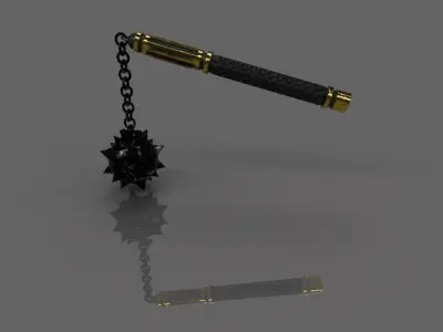 Medieval Mace Low-poly 3D model 4