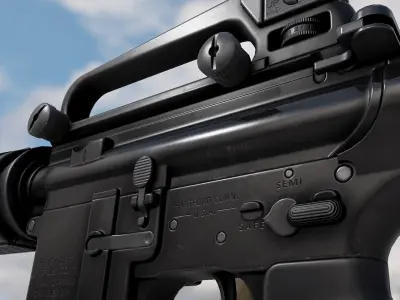 M4A1 - AR15 Assault Rifle Low-poly 3D model