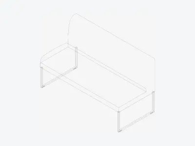 Furniture - Bench - Contemporary - Line - Type 1 Low-poly 3D model