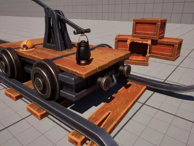 Stylized Mine Props Pack Low-poly 3D model