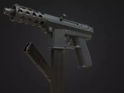 TEC 9 DC9 9mm pistol Low-poly 3D model
