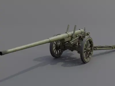 Experimental 10cm AT Gun Low-poly 3D model
