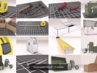 Construction Site 01 3D Model Pack