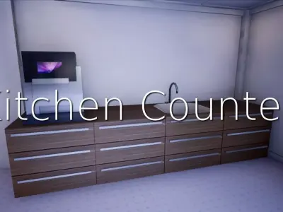 Kitchen Counter SHC Quick Office LM Low-poly 3D model