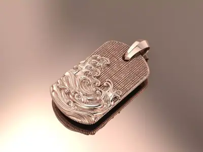Dog Tag Pendant jewelry 3D model - for Him and Her 3D print model