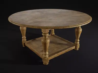 Wooden Coffee Table Low-poly 3D model