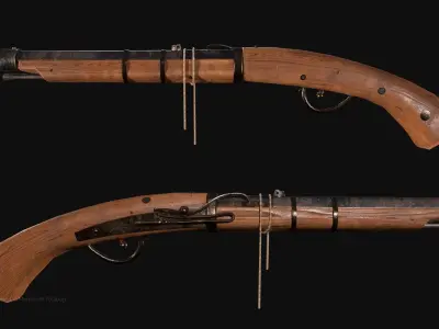 Japanese Shortmatchlock  Low-poly 3D model