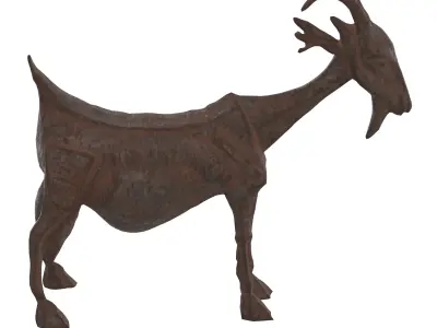 Ancient Goat rusted statues Low-poly 3D model
