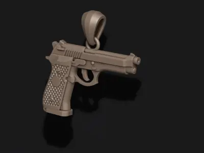 Gun pendant 3D 3D print model