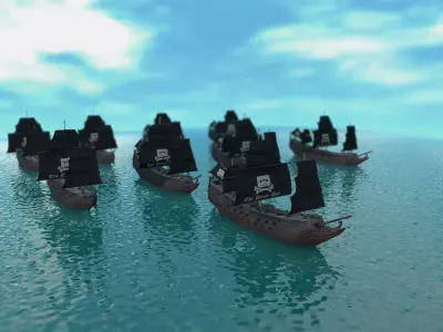 Pirate ship 3D model 4