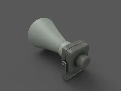 Vintage Alarm Siren Low-poly 3D model