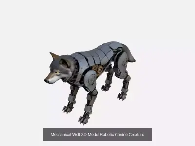 Mechanical Animals Set Wolf Golden Retriever Gorilla Trio 3D Model Pack