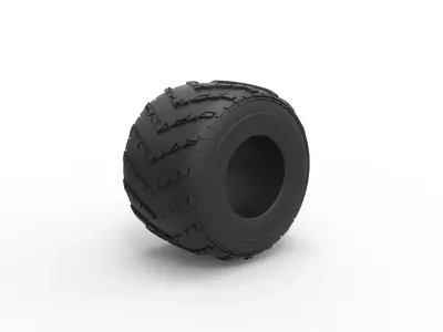 Monster Jam tire 14 Scale 1 to 25 3D print model