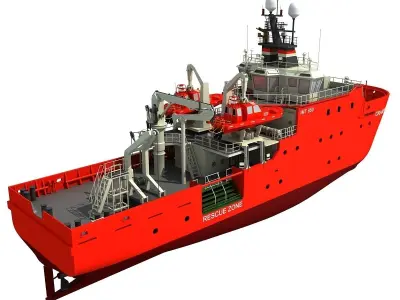 Grampian Defiance Emergency Response Rescue Vessel 3D model