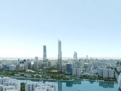 Guangzhou City Low-poly 3D model