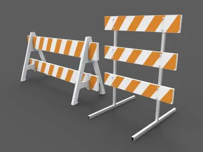 Traffic Barricade 3D model purchase