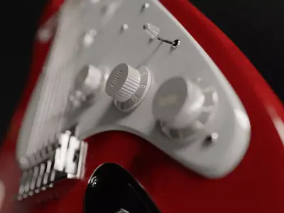 Squier by fender electric guitar  Low-poly 3D model