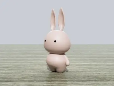Little cute bunny character  3D model