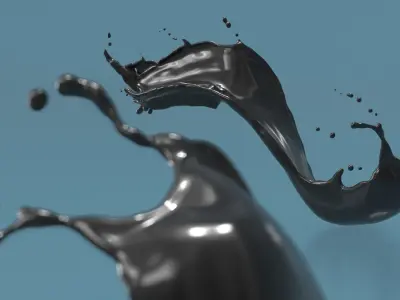 Dynamic Oil Splash with Viscous Texture 3D model