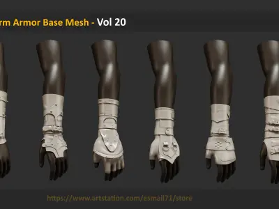 17 Arm Armor Base Mesh - Vol 20 Low-poly 3D model