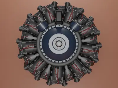 PW R2800 Double Wasp Engine 3D model