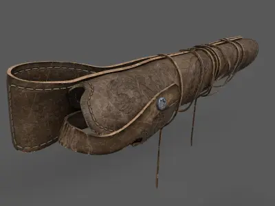 Holster and Colt Dragoon 1848 Low-poly 3D model