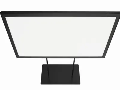 Metal sign holder with double stem base 3D model