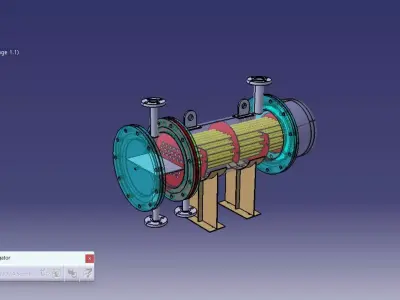 Floating Head Type Heat Exchanger  3D model