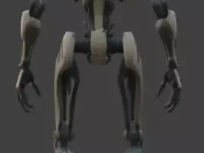 Aesthetic Gritty Bio-Robot 3D Model Low-poly 3D model