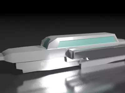 Spaceship submarine Low-poly 3D model