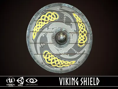 Viking Shield 18 Low-poly 3D model