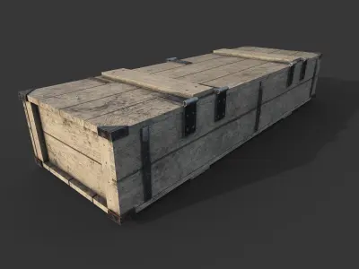 Wooden weapon crate 3D model
