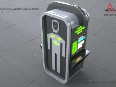 Information Digital  Kiosk  3D Model Low-poly 3D model