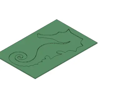 Seahorse Silicone Mold for Resin Casting Wall Art Decor 3D model