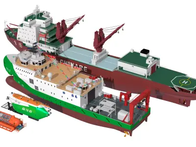 A Collection of Chinese Scientific Research Vessels 3D model