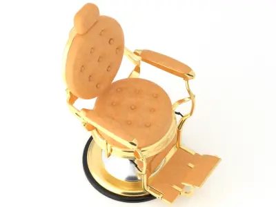 Alesso Professional Barber Chair brown 3D model