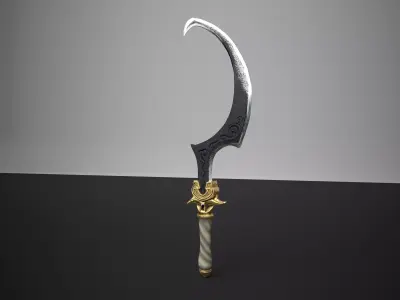 Khatar sword-like weapon Low-poly 3D model