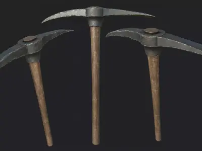 Old Pickaxe PBR Low-poly 3D model