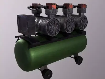 Compressor Machine High Poly 3D Model Low-poly 3D model