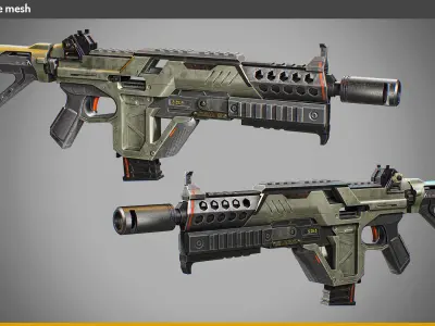 SciFi Weapon   Low-poly 3D model purchase