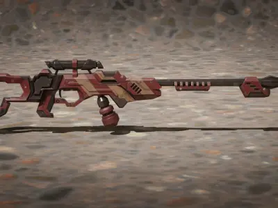 Assault rifle - two color versions Free low-poly 3D model