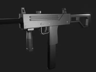 Low Poly Mac-11 gun Free low-poly 3D model