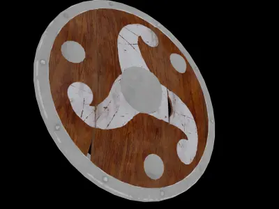 Wooden Shield 3D model buy