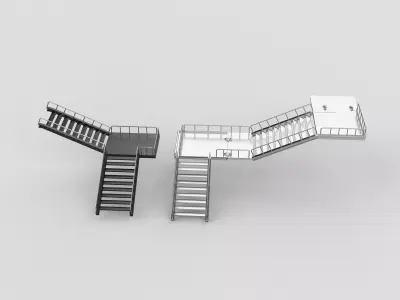 metal stair 2 3D model
