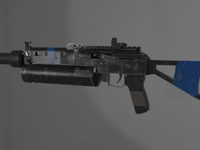 Bison submachine gun Low-poly 3D model