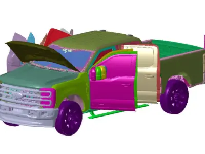 F250 4X4 CC Lariat 2023 Vehicle 3d scan data 3D model 3D model
