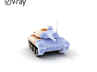 Desert Camouflage Tank D Model Pack Low-poly 3D model