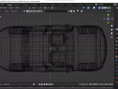 Voiture realiste low-poly 3D model