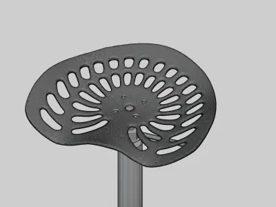 Tractor Seat Industrial Bar Stool 3D model